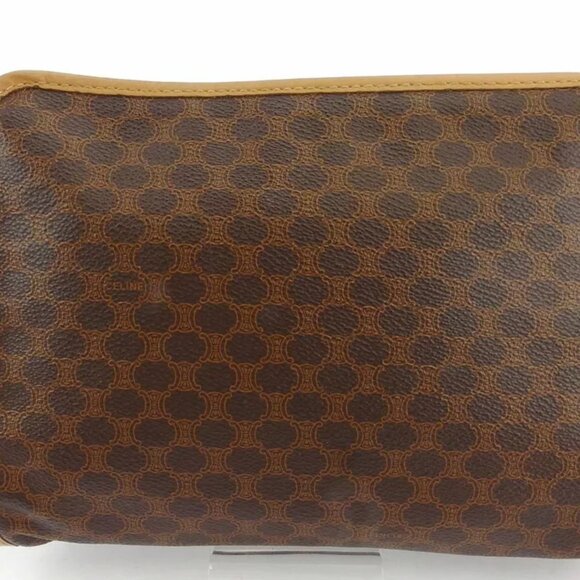 CELINE Clutch Bag Macadam Beige PVC ?~ Leather Authentic - Picture 2 of 8